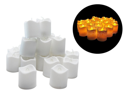 24 Velas Led Ambar Parpadeantes Para Decorar Fiestas Boda Xv