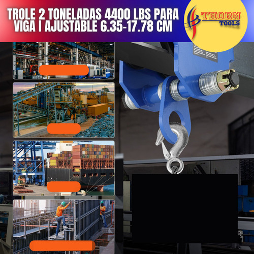 Trole 2 Toneladas Para Viga Ajustable 6.35-17.78 Cm Hb