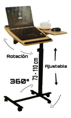 Mesa Para Laptop Ajustable Con Ruedas