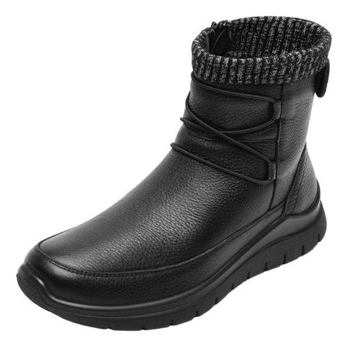 Botín Casual Flexi Con Zipper Cierre Interno Chic Piel