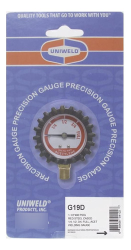 Uniweld Esfera De Manometro Para Acetileno 1.5puLG G19d