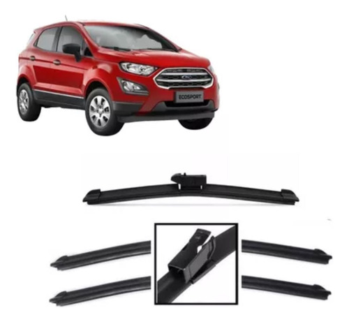 3 Palhetas Limpador Parabrisa Ecosport 2013 2014 2015 2016