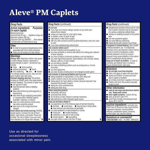 Aleve Pm Naproxeno Sódico Ayuda Para Dormir 80 Tabletas