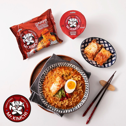 Imagen 2 de 4 de Mr Kimchi - Ramen Coreano Picante Moderado X 16 Unidades
