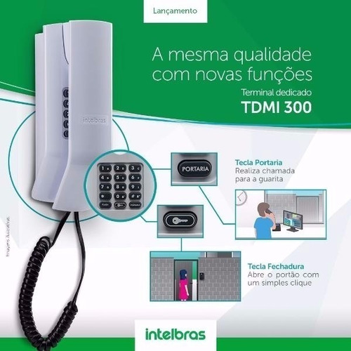 Imagem 3 de 5 de Kit 10 X Interfones Telefone Para Apartamento Tdmi 300 Intel