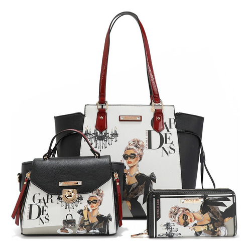 Cartera Dama Nicole Lee Set 3 Piezas Set16954 Lady In Black