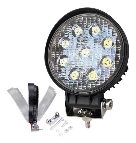 Imagen 4 de 10 de Faro Led 9 Auxiliar Redondo 27w Camión Agro 4x4
