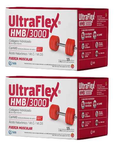 Combo X2 Ultraflex Hmb/3000 Fuerza Muscular 15 Sobres