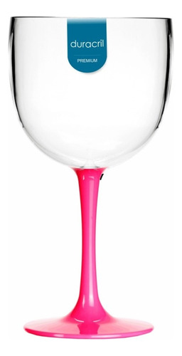 12 Taças De Gin Tônica Acrílico Base Colorida  580 Ml Cor Rosa Pink