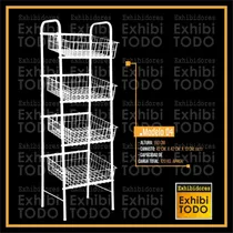Comprar Exhibidor Canastos Verduleria Frutas Estanteria Metalica Blanco