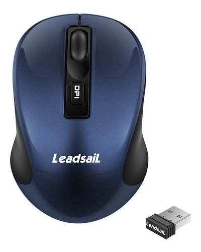 Mouse Leadsail Inalambrico 3 Niveles Dpi Ajustables Azul