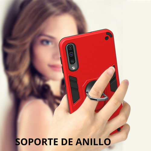 Funda Para Galaxy A50 Con Mica Varios Modelos Antigolpes Plata Armor Ring Sin Mica