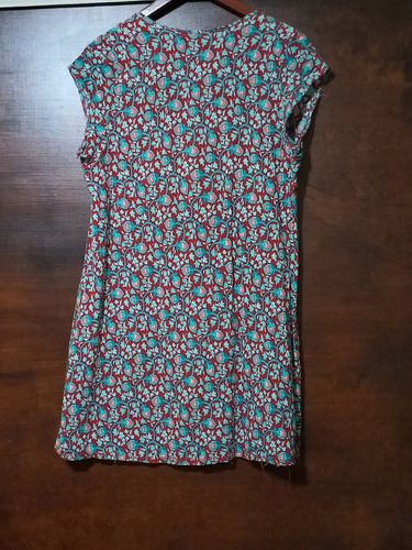 Vestido Fibrana Corto Talle M Estampado