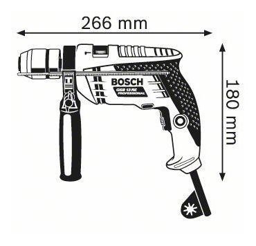 Imagen 3 de 6 de Taladro Percutor Bosch Gsb 13 Re - 600w - 13mm