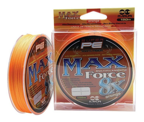 Linha de pesca Maruri Max Force 8x Laranja laranja