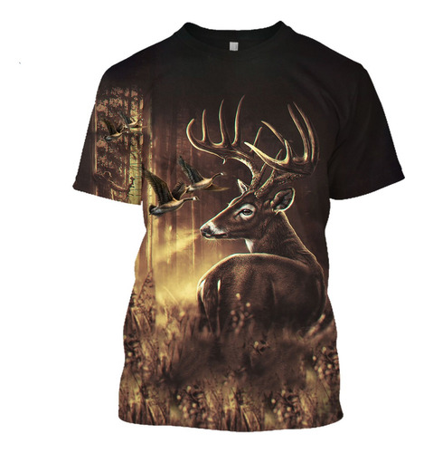 Camo Animales De Caza Ciervo Alce 3d Camiseta