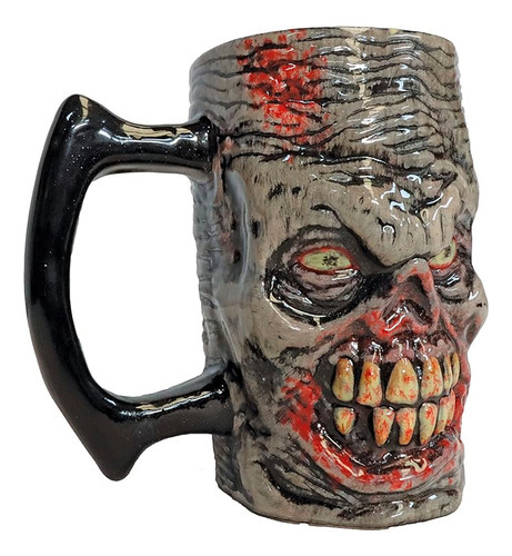 Taza Coleccionable Zombie Mug Marca Ghoulish 350006 Color Gris