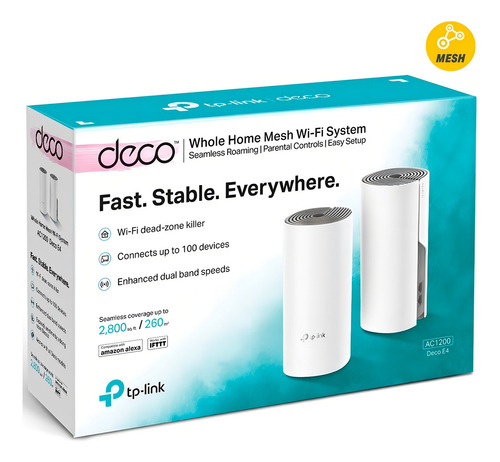 Kit 2 Router Inalámbrico Mesh Deco E4 Para Hogar 2 Bandas