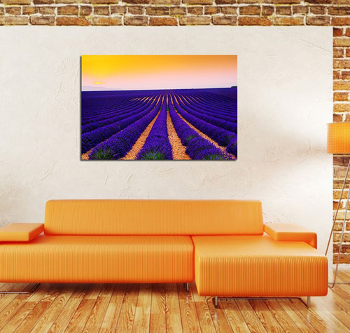 Cuadro 60x90cm Campo Lavanda Flores Paisaje Naturaleza Deco