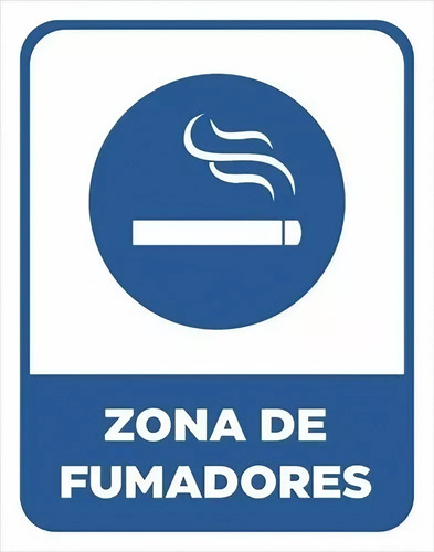 Cartel Plástico Zona Fumadores 22x26 Cm Señalización