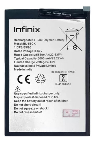Bateria Pila Infinix Bl58cx Infinix Hot 10i Somos Tienda 