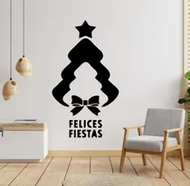 Comprar Vinilo Navidad Árbol Felices Fiestas 30x25 Pared, Vidriera