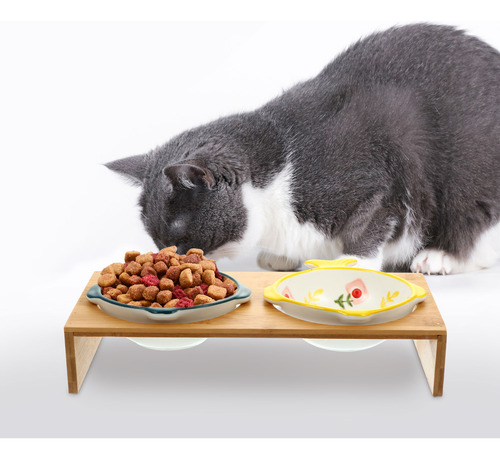 Cuenco De Cerámica Para Gatos Elevated Cat Bowls