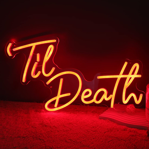 Planzo Cartel De Luz De Neon Til Death Para Halloween, Gotic