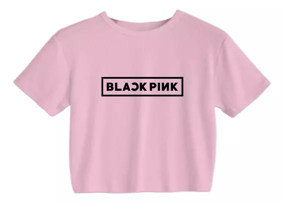 Crop Top Rosa Black Pink Kpop Aesthetic Tumblr Remera Corta