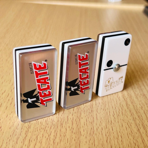 Domino Tecate Plata Profesional + Cubilete Tecate + Dados