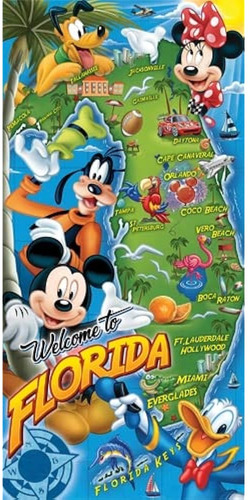 Toalla De Playa Con Mapa De Florida Ii (nombre De Florida) (