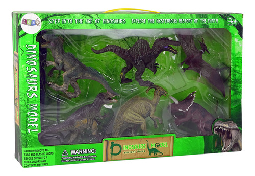 Set Colección De Dinosaurios Juego De 6 Figuras En Plástico