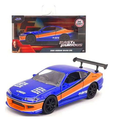 2001 Nissan Silvia S15 Rápido Y Furioso 1:32 Jada Color Azul