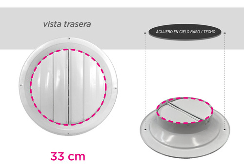 Difusor Circular Escalonado Diametro 38 Cm R1. Blanco