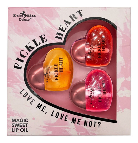 Bálsamo Labial Gloss Mágico Set Corazon 3 Pzs Cambia Colorph