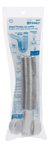 Céspol Flexible Cromado, Para Lavabo Y Fregadero Foset 49507