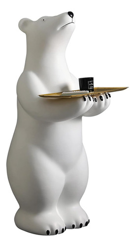 Adorno Oso Polar Blanco Deco Hogar Living Recibidor Llaves-