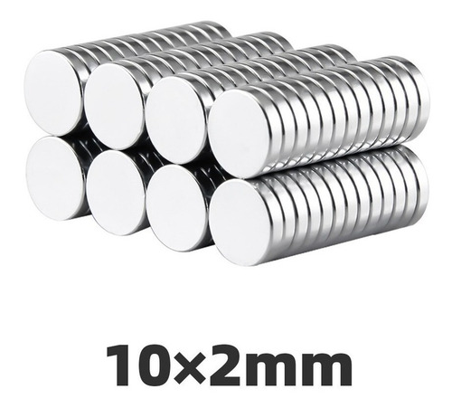 Imagen 2 de 5 de 10 Imanes De Neodimio 10x2 Mm Super Potentes