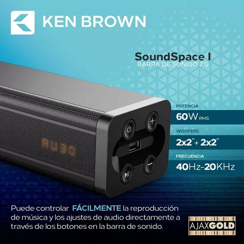 Barra Sonido Sound Bar Tv Smart Ken Brown Sonido Envolvente