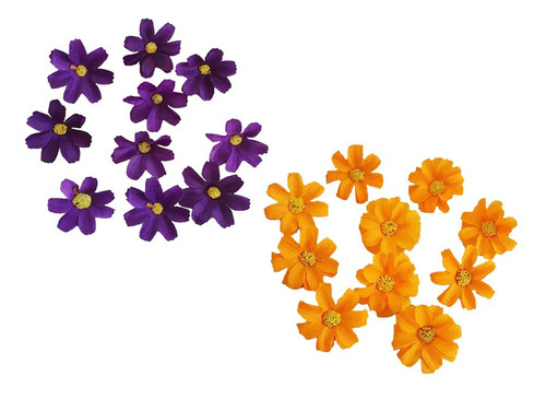 20 Piezas Vívidas Cabezas De Flores De Margarita Artificial
