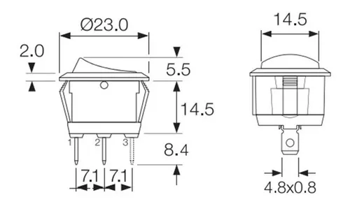 Interruptor redondo 3P 3 Posiciones KCD1-106 – Novatronic