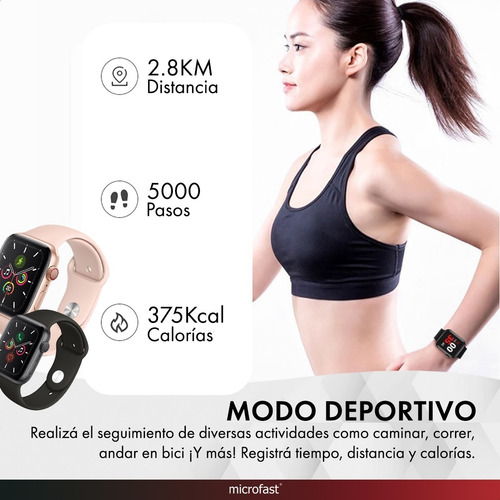 Smartwatch Reloj Cardio Presión Deportivo Notificaciones 1.5