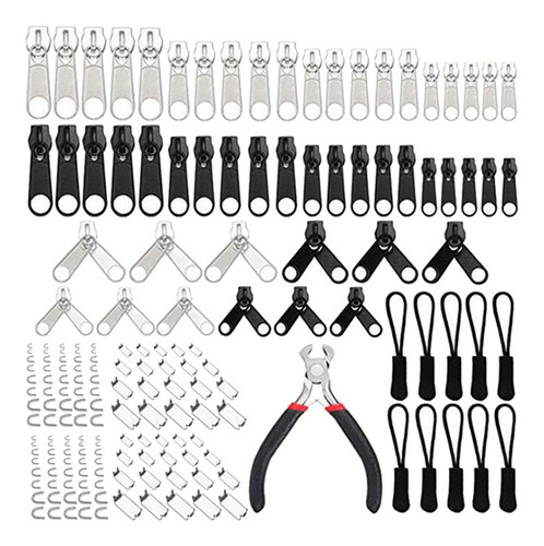 183pcs Kit De Reparación De Cremallera De Repuesto Pinzas