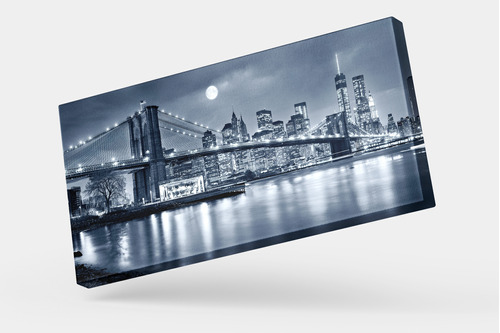 Cuadro Impresión Digital Lienzo: Vista Puente De Brooklyn