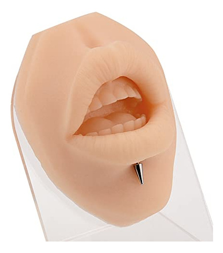 Modelo De Perforación De Labios De Silicón Suave Con Soporte