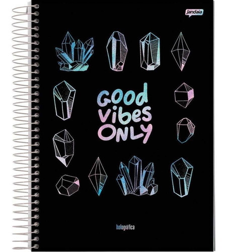Caderno 01x1 Capa Dura Holográfica 80fls Pacote Com 04