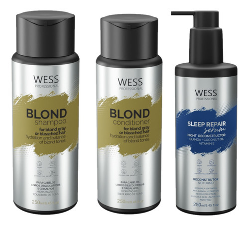 Kit Wess Blond Sh 250ml + Cond 250ml  + Sleep Repair 250ml