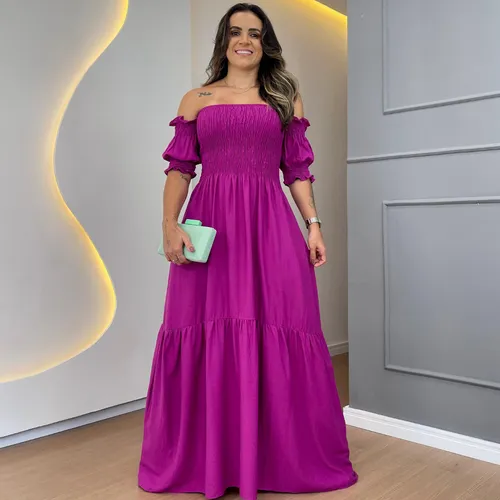 comprar Vestido Longo Feminino Lastex Ciganinha Tomara Que Caia 