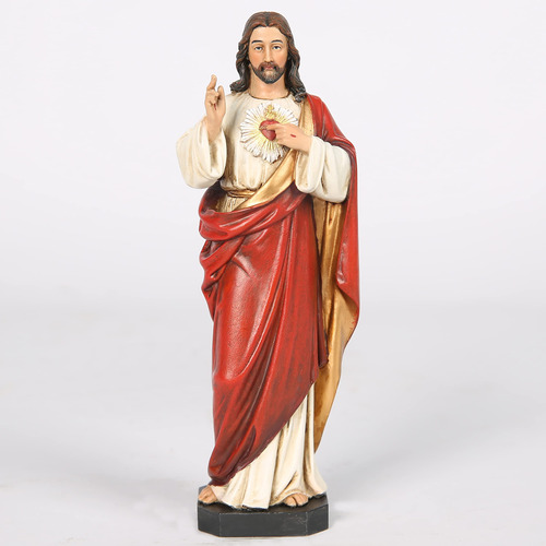 Estatua Sagrado Corazón Jesús Regalo Católico Resina 15 Cm