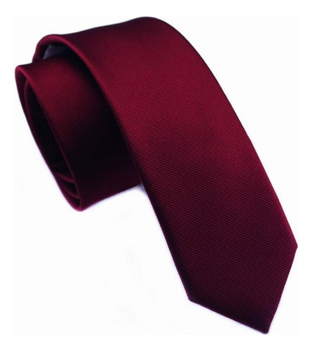 Classic Color Solid Color Corbata Delgada Slim Lazo Hecha Color Bordó